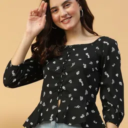 Oxolloxo Floral Print Styled Back Top-image-68