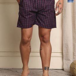 Mast & Harbour Pack Of 2 Checked Super Pure Combed Mercerized Cotton Boxers - BOXCOM88-S-image-92