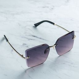 Leeway Women Black Lens & Gold-Toned Square Sunglasses With UV Protected Lens-image-67