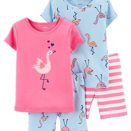 Carter's 4-Piece Flamingo 100% Snug Fit Cotton PJs - Blue Pink-picture-16
