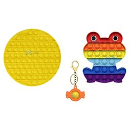 FunBlast Pop it Silicon Fidget Toy with Keychain Pack of 3 - Multicolor-20