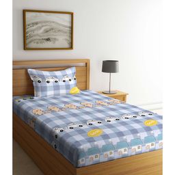 FABINALIV Kids Single Bedsheet with 1 Pillow Cover 210 TC Polycotton Cartoon  Multicolor-image-69
