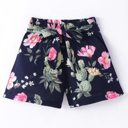 CrayonFlakes Floral Printed Shorts - Navy Blue-image-34