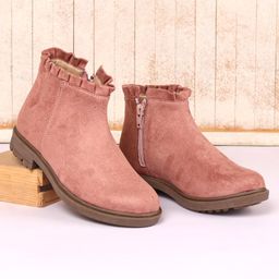 Pine Kids Slip On Winter Boots with Zioper Closure - Pink-image-76