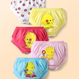 Doodle Poodle 100% Cotton Single Jersey Knit Panties with Ducky & Floral Print Pack of 5 - Multicolor-image-38