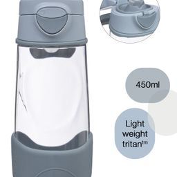 B.Box Flip Top Lid Spout Drink Bottle for kids - Leak Proof & Easy to Carry 450 ml - Chill Out Blue-image-1
