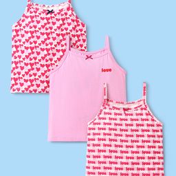 Pine Kids Cotton Elastane Knit Singlet Sleeves Love & Heart Printed Slips Pack of 3 (Color May Vary)-picture-23