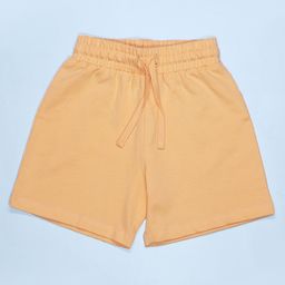 Be Awara Cotton Knit Solid Shorts - Peach-image-2