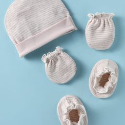 Ben Benny Interlock Knit Striped Cap Mittens & Booties Light Pink - Diameter 11 cm-image-69