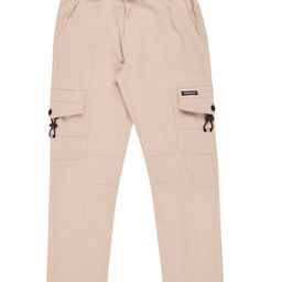 CAVIO Cotton Blend Woven Solid Cargo Pants With Belt - Cream-image-68