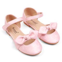 Cute Walk by Babyhug Velcro Closure Ballerina with Bow Applique - Pink-picture-44