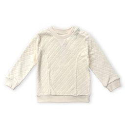 The Mom Store Cotton Blend Knit Full Sleeves Geometric Designed Sweatshirt - Off White-picture-28