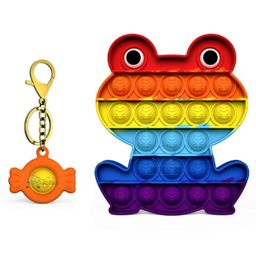 FunBlast Pop it Silicon Fidget Toy with Keychain Pack of 3 - Multicolor image 2