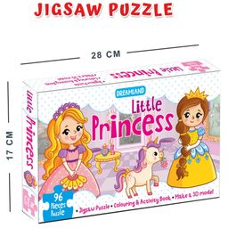 dreamland publications Little Princess Jigsaw Puzzle for Kids with Colouring & Activity Book and 3D Model - 96 Pieces image 2