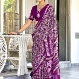 DIVASTRI Batik Ready to Wear Block Print Saree-picture-8