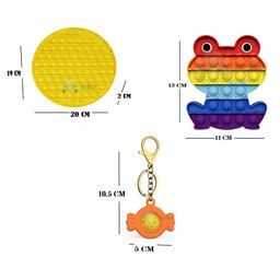 FunBlast Pop it Silicon Fidget Toy with Keychain Pack of 3 - Multicolor image 3
