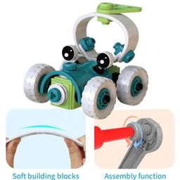 BitFeex Stem Educational DIY Puzzle Toys Building Blocks Vehicle Model Puzzle Toy Bricks Soft Rubber Assembly Building Blocks Car image 3