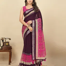 J 6 DESIGNER Ethnic Motifs Linen Blend Saree-image-91