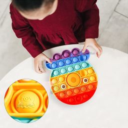 FunBlast Pop it Silicon Fidget Toy with Keychain Pack of 3 - Multicolor image 4