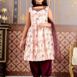 Aarika Girls Printed Regular Kurta with Salwar & With Dupatta-picture-12