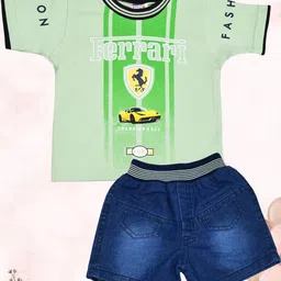 SHAKTI CREATION Unisex Green Clothing Set-76