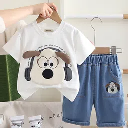 INCLUD Boys Appliqued Round Neck T-Shirt With Shorts-88
