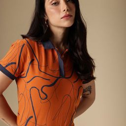 Chemistry Abstract Printed Polo Collar T-shirt-picture-5