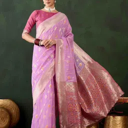 DIVASTRI Woven Design Saree With Blouse-image-82