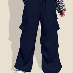 QIOA Women Relaxed Loose Fit High-Rise Cargo Trouser-image-42