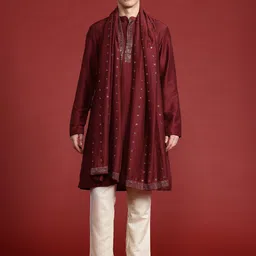 Anouk Printed Regular Mukaish Kurta with Trousers & With Dupatta image 1