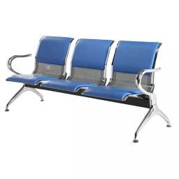 Ib basics Hercules 3 Seater MS Chrome Finish Waiting Chair with Cushion, Classic 7-45