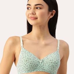 Lady Lyka Floral Printed Medium Coverage Lightly Padded Seamless Cotton T-shirt Bra-picture-52