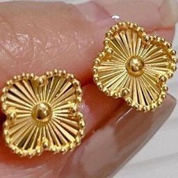Lady Raiment Gold-Toned Floral Stud Earrings image 4