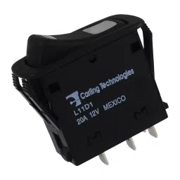 CARLING TECHNOLOGIES SWITCH, ROCKER, SPST, 20A, BLACK, L11D1EHN1-A7900-000-37