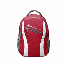 SWISS MILITARY Red 600 D Polyester With PVC Laptop Backpack Bag With 26 L Capacity, LBP86-7