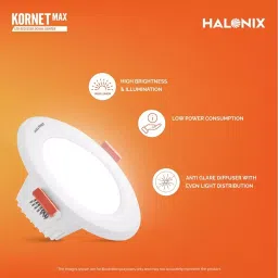 Halonix Kornet Max LED Recessed Down Lighter Polycarbonate 9 W, Cool White (Pack of 2 Pcs) image 5