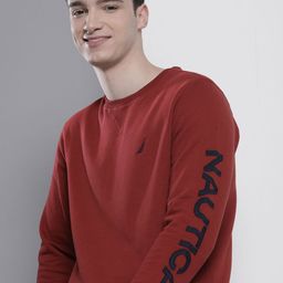 Nautica Men Round Neck Sweatshirt With Typography Sleeves-image-44