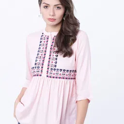 Vishudh Women Pink Printed Top-image-70