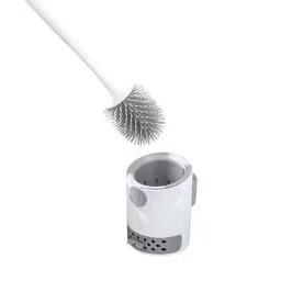 Goeka Toilet Cleaning Brush Set Cylindrical Shape 35x10x35 cm White ‎Synthetic & Plastic for Toilet, Bathroom-image-3