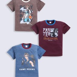 Here&Now X Game Begins Boys Assorted Pack Of 3 Printed T-shirts-52