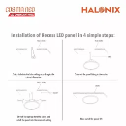 Halonix Cosma Neo LED Down Light Panel 3 in 1 Color 3.7 inch Cut Out Size 6 W image 3