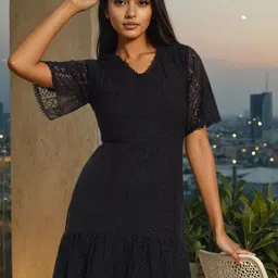 Style Quotient Flared Sleeve Fit & Flare Dress-image-38