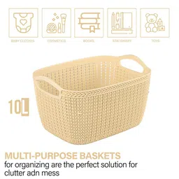 Kuber Industries Cream-Coloured Set of 1 Regular Multi-Utility Organisers image 2