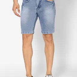 TCI Men Slim Fit Mid-Rise Denim Shorts-picture-36