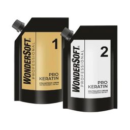 WonderSoft Set Of 2 Professional Pro Keratin Hair Straightener Cream & Neutralizer - 1 L-35