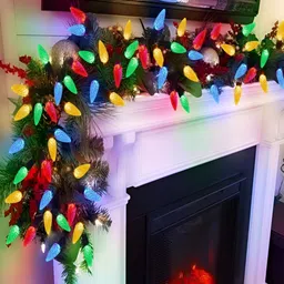 KAVYARA Blue & Green Christmas Tree Shape String Lights image 4