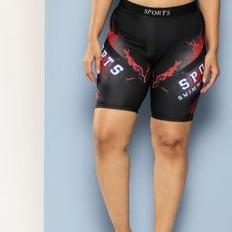 Aarika Women Plus Size Black Mid-Rise Swim Shorts-image-9