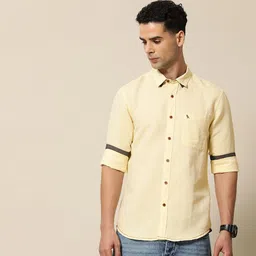 Mr Bowerbird Men Premium Tailored Fit Linen Cotton Oxford Shirt-image-7