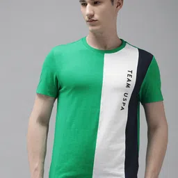 U.S. Polo Assn. Men Colourblocked Round Neck Casual T-shirt-image-12