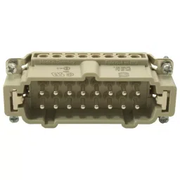 Harting Heavy Duty Connector Inserts / Modules RECTANGULAR HAN INSERT, PLUG 16WAY SCREW, 09330162601-17